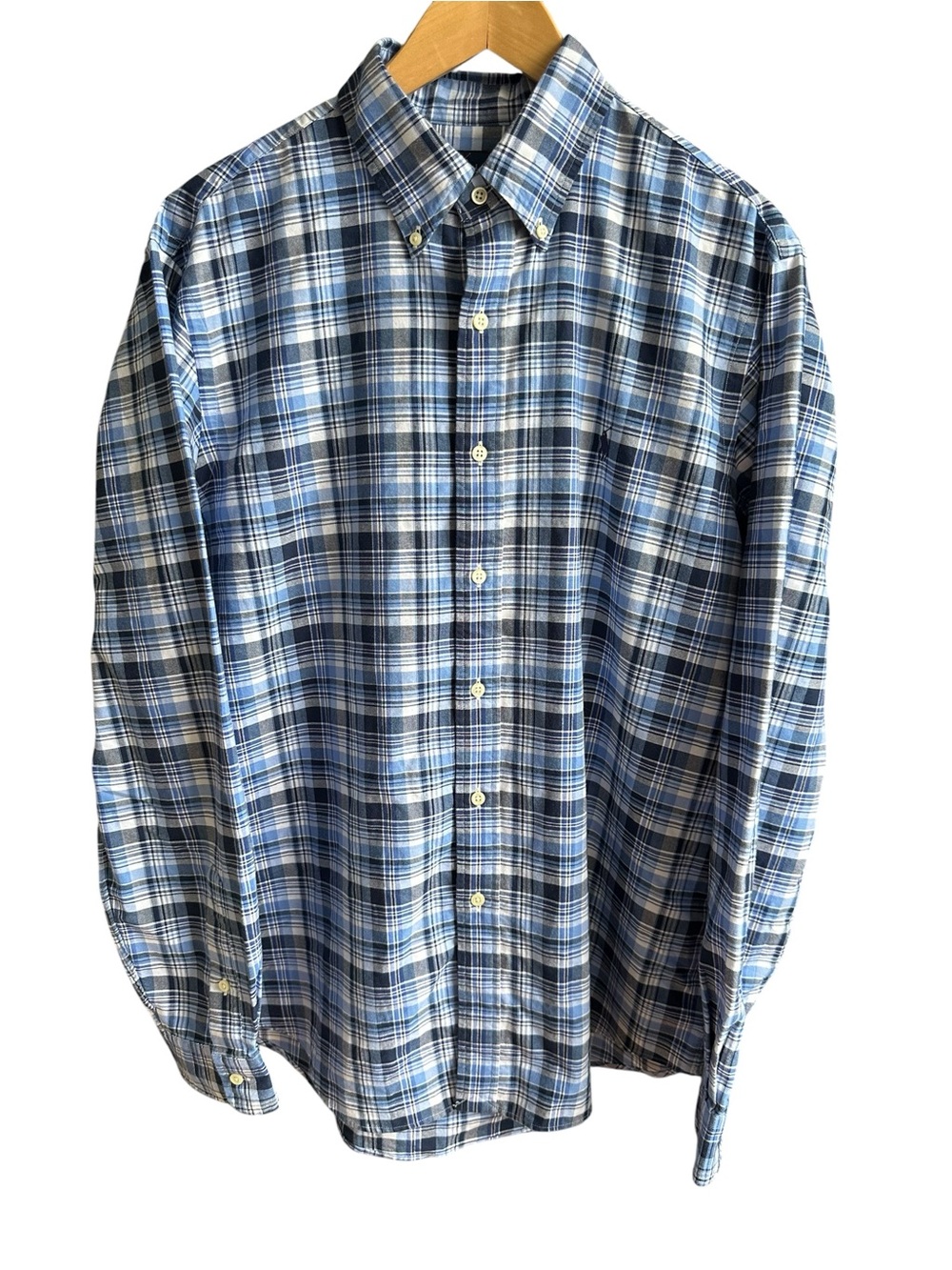 Ralph Lauren Men’s L Classic Fit Blue Plaid Long Sleeve Button Down Shirt